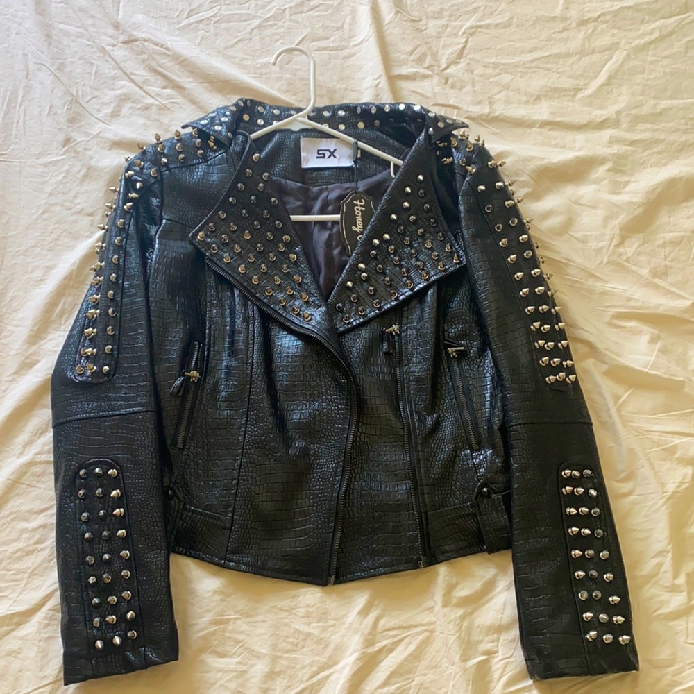 Black studded/spiked Leather Jacket